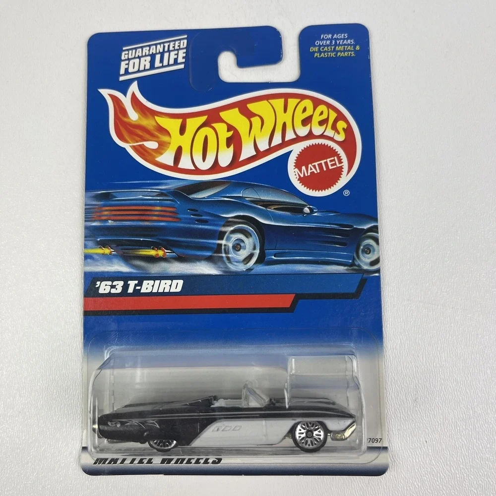 2000 Hot Wheels 63 Ford T Bird Convertible Black White 130